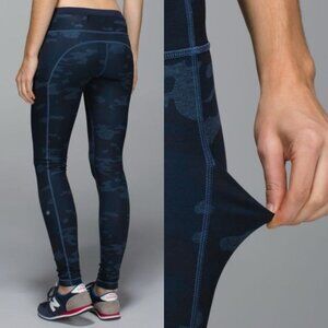 Lululemon Speed Tight II Legging 4 Heathered Lotus Camo Oil Blue Run Luxtreme
